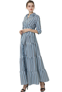 Kimi + Kai Maternity "Ruby" Nursing Maxi Shirt Dress