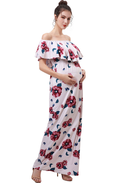 Kimi + Kai Maternity "Lydia" Nursing Floral Print Maxi Dress