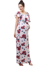 Kimi + Kai Maternity "Lydia" Nursing Floral Print Maxi Dress