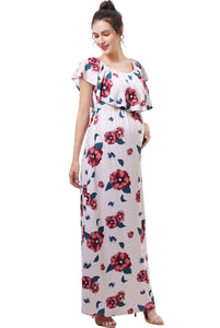 Kimi + Kai Maternity "Lydia" Nursing Floral Print Maxi Dress