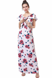 Kimi + Kai Maternity "Lydia" Nursing Floral Print Maxi Dress