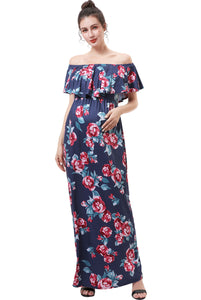 Kimi + Kai Maternity "Brielle" Nursing Floral Print Maxi Dress