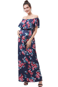 Kimi + Kai Maternity "Brielle" Nursing Floral Print Maxi Dress