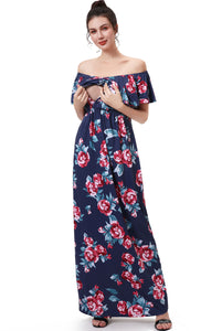 Kimi + Kai Maternity "Brielle" Nursing Floral Print Maxi Dress