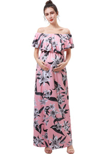 Kimi + Kai Maternity "Clara" Nursing Floral Print Maxi Dress