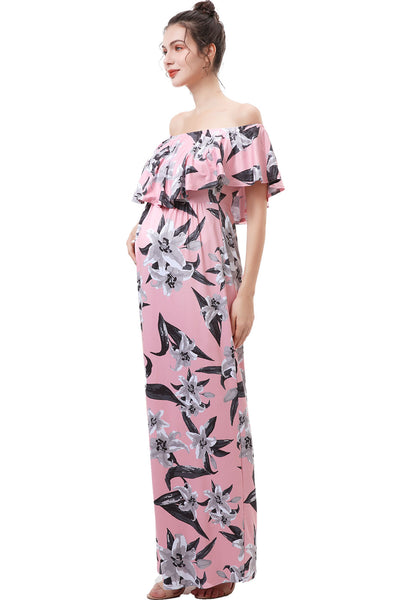 Kimi + Kai Maternity "Clara" Nursing Floral Print Maxi Dress