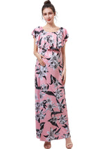 Kimi + Kai Maternity "Clara" Nursing Floral Print Maxi Dress