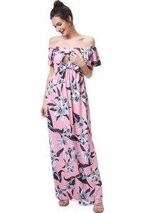 Kimi + Kai Maternity "Clara" Nursing Floral Print Maxi Dress