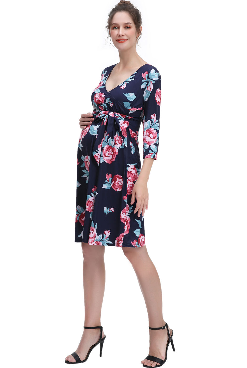 Kimi and Kai Diana Floral Faux Wrap Maternity Dress