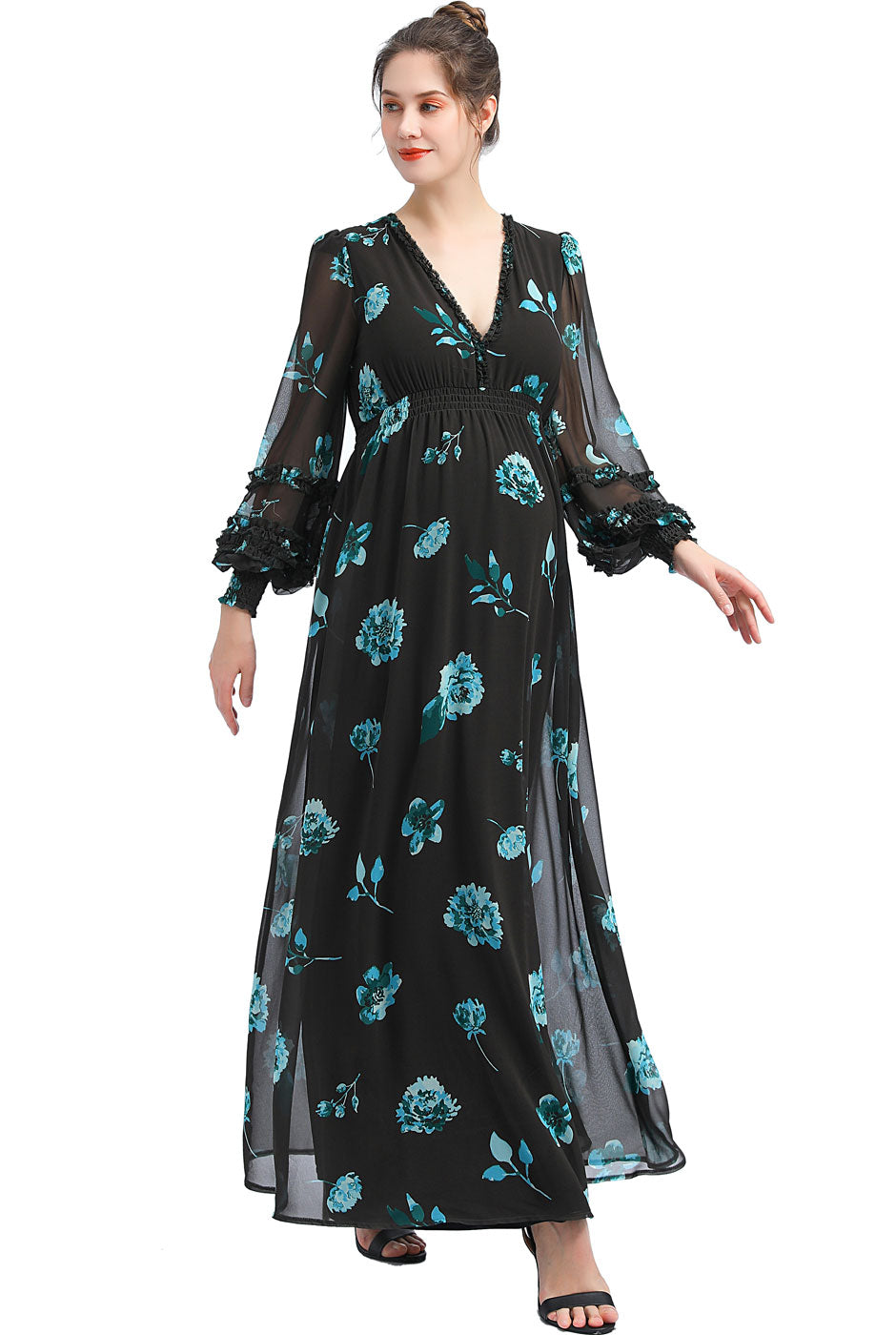 Kimi & Kai Women's Elena Maternity Maxi Dress in Multicolored