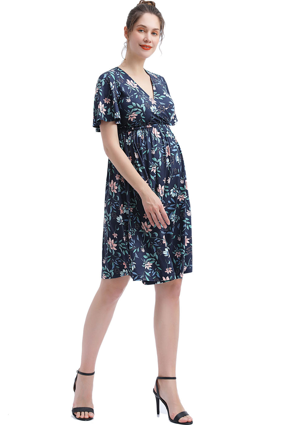 Kimi + Kai Maternity "Annis" V-Neck Nursing Dress