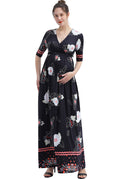 Kimi + Kai Maternity "Eira" V-Neck Maxi Nursing Dress
