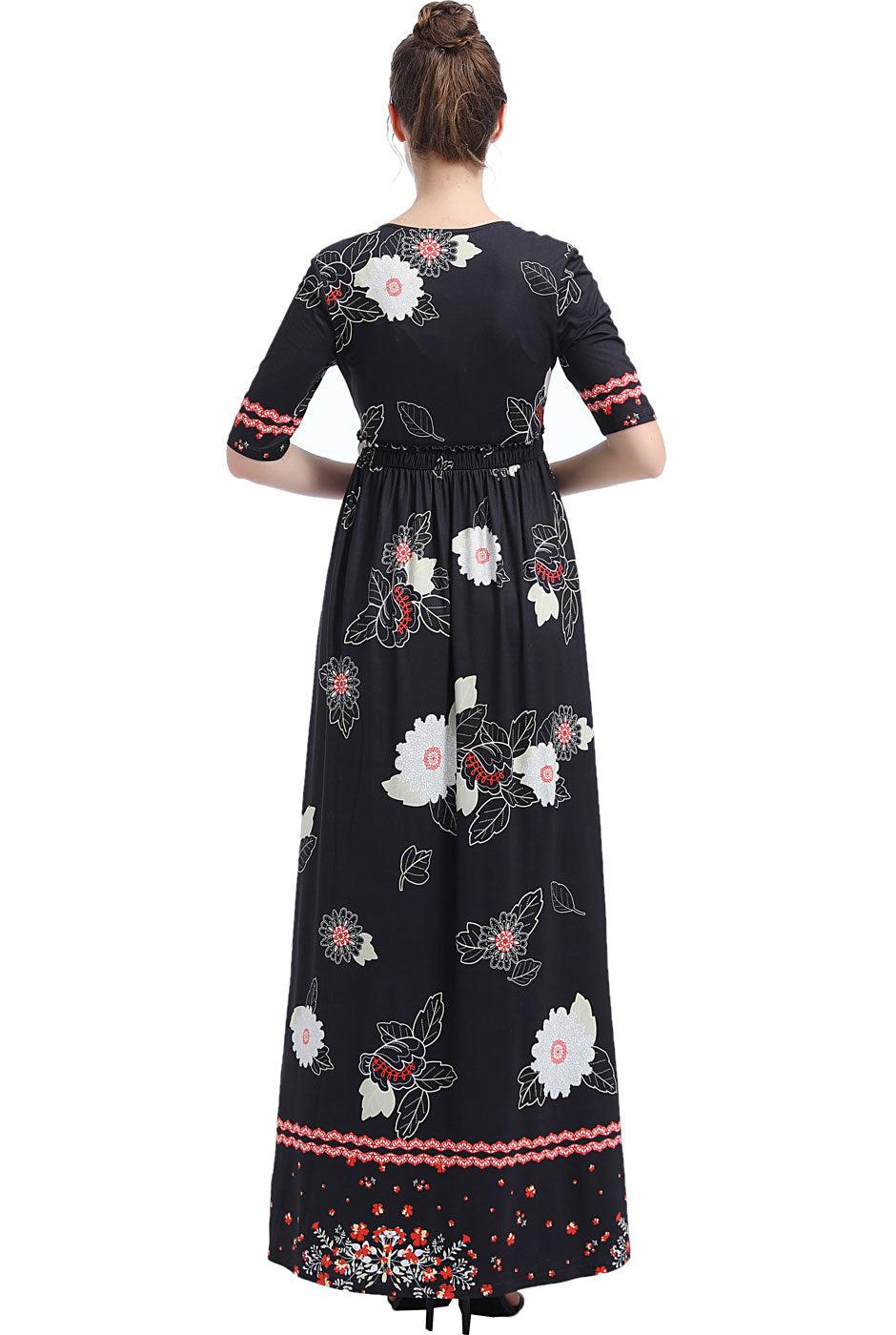 Kimi + Kai Maternity "Eira" V-Neck Maxi Nursing Dress