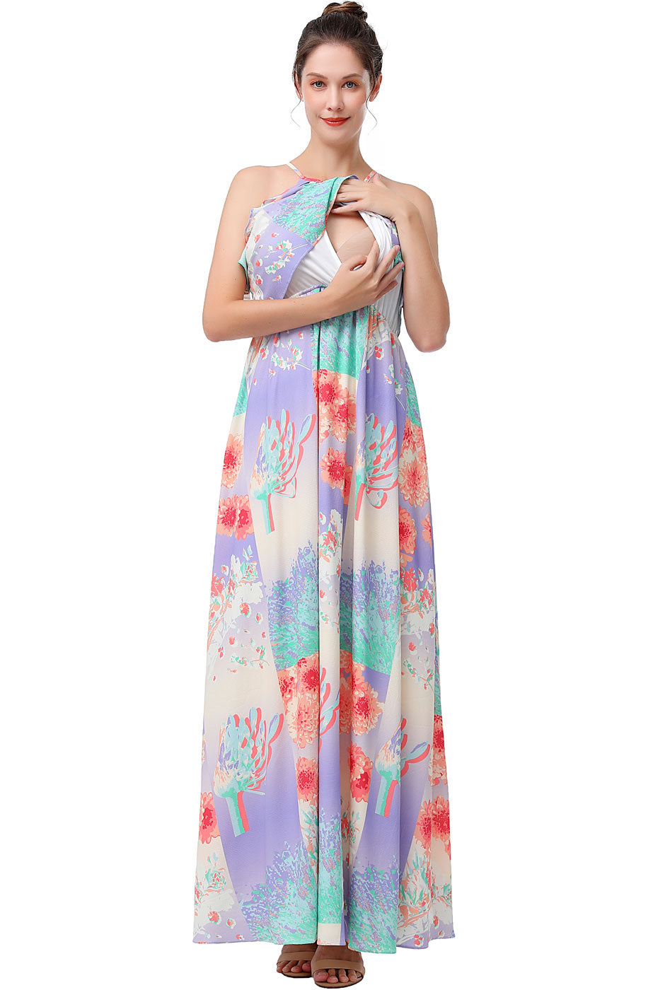 Kimi + Kai Maternity "Pixie" Nursing Maxi Dress