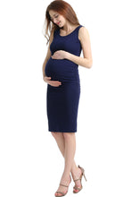 Load image into Gallery viewer, Kimi + Kai Maternity &quot;Delia&quot; Ruched Midi Dress