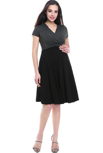 Kimi + Kai Maternity"Sarah" Faux Wrap Nursing Dress