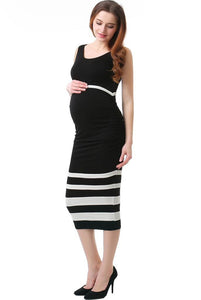 Kimi + Kai Maternity "Miranda" Colorblock Bodycon Midi Dress