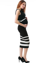 Load image into Gallery viewer, Kimi + Kai Maternity &quot;Miranda&quot; Colorblock Bodycon Midi Dress