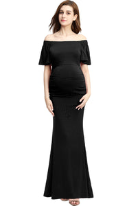 Kimi + Kai Maternity "Abigail" Off Shoulder Maxi Dress