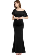 Load image into Gallery viewer, Kimi + Kai Maternity &quot;Abigail&quot; Off Shoulder Maxi Dress