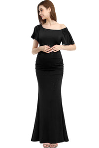 Kimi + Kai Maternity "Abigail" Off Shoulder Maxi Dress