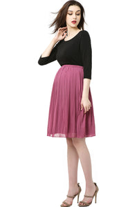 Kimi + Kai Maternity "Marie" Colorblock Empire Waist Dress