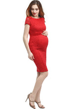 Load image into Gallery viewer, Kimi + Kai Maternity &quot;Nancy&quot; Lace Midi Dress
