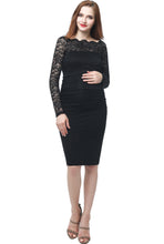 Load image into Gallery viewer, Kimi + Kai Maternity &quot;Hannah&quot; Off-the-Shoulder Midi Dress