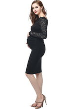 Load image into Gallery viewer, Kimi + Kai Maternity &quot;Hannah&quot; Off-the-Shoulder Midi Dress