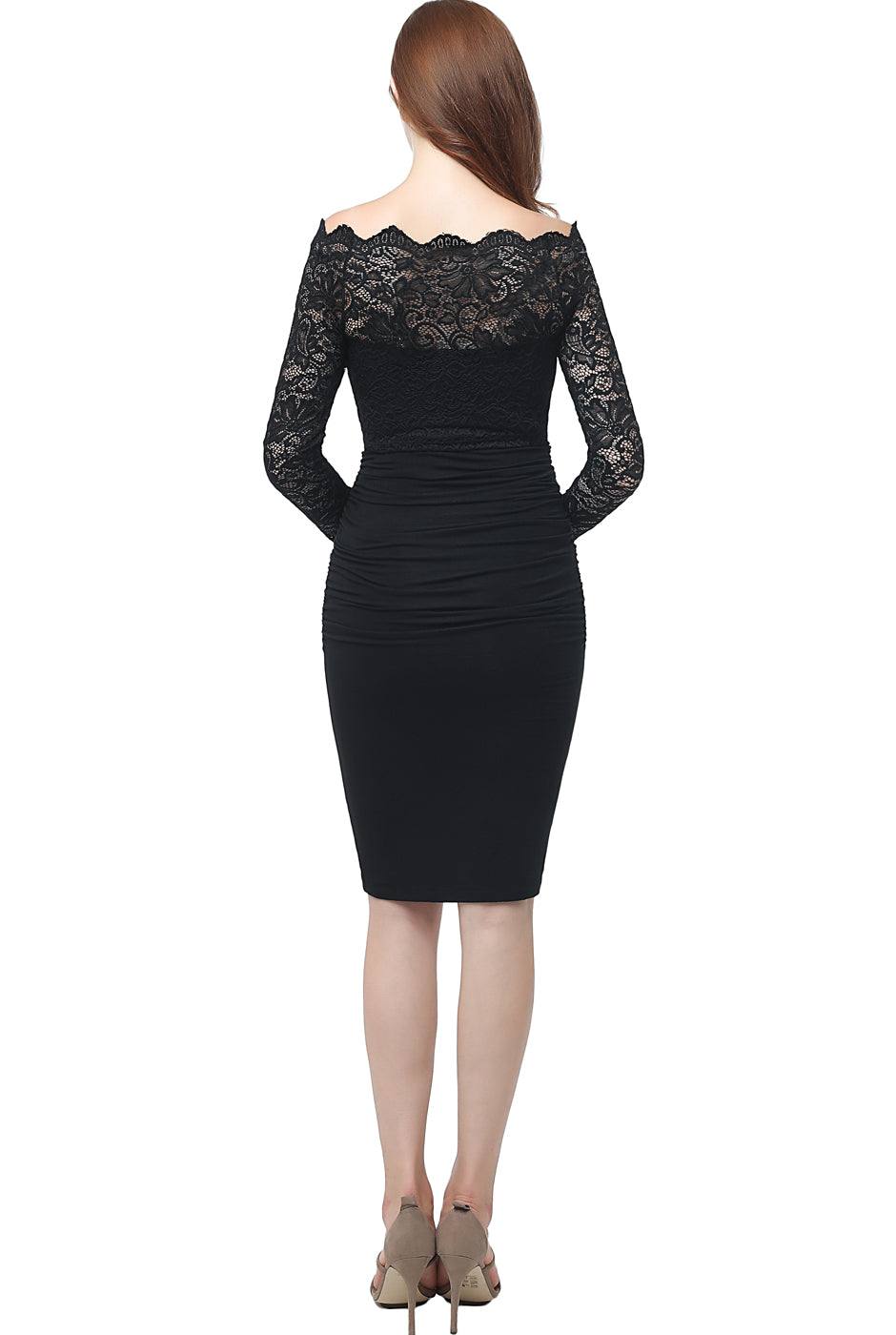 Kimi + Kai Maternity "Hannah" Off-the-Shoulder Midi Dress