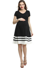 Load image into Gallery viewer, Kimi + Kai Maternity &quot;Theresa&quot; Colorblock Skater Dress
