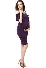 Load image into Gallery viewer, Kimi + Kai Maternity &quot;Marissa&quot; Cold Shoulder Sheath Dress