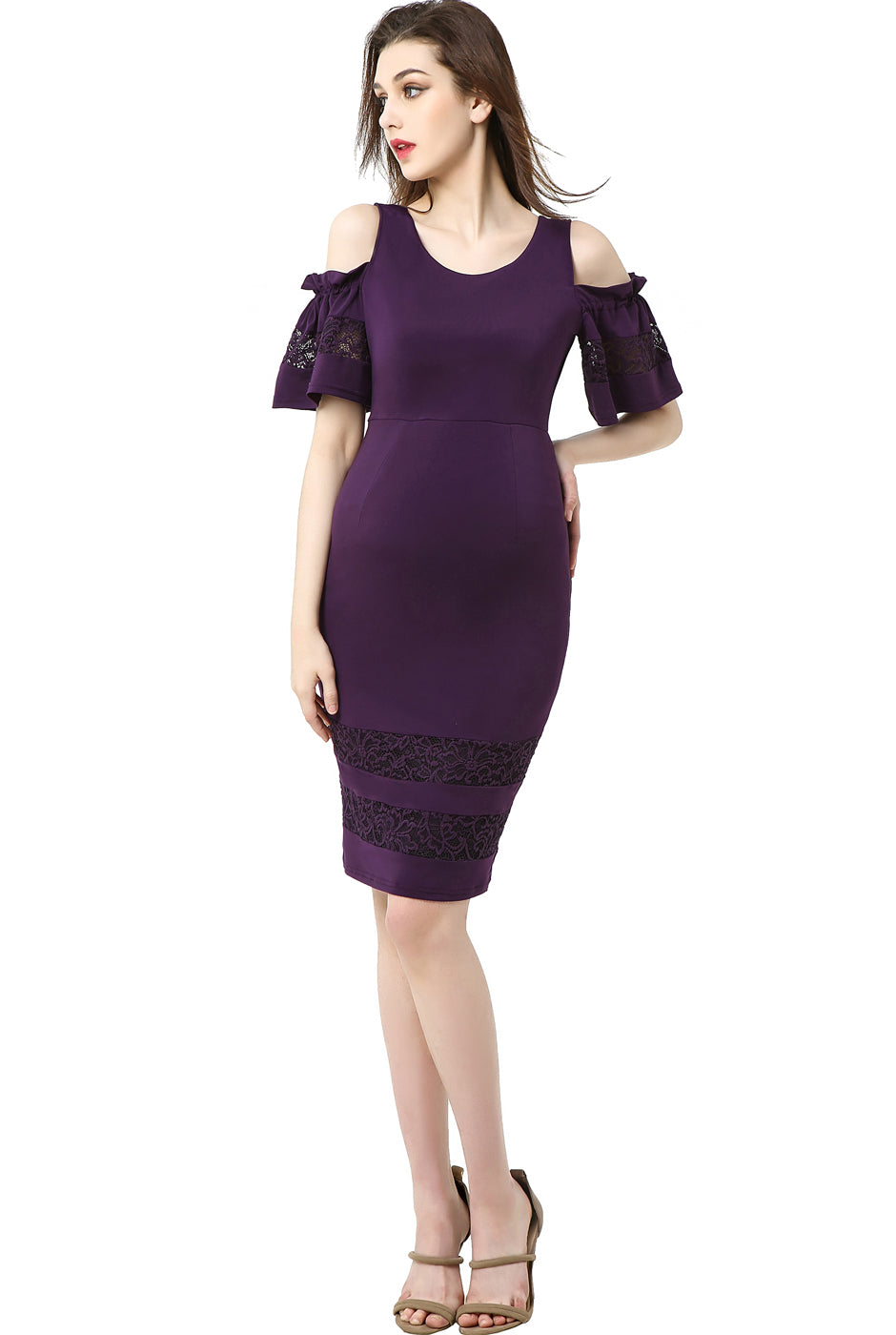 Kimi + Kai Maternity "Marissa" Cold Shoulder Sheath Dress