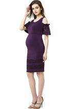 Kimi + Kai Maternity "Marissa" Cold Shoulder Sheath Dress