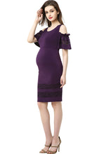 Load image into Gallery viewer, Kimi + Kai Maternity &quot;Marissa&quot; Cold Shoulder Sheath Dress