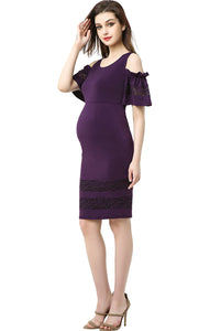 Kimi + Kai Maternity "Marissa" Cold Shoulder Sheath Dress