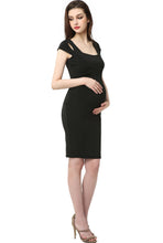 Load image into Gallery viewer, Kimi + Kai Maternity &quot;Julie&quot; Cold Shoulder Body-Con Dress