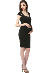 Kimi + Kai Maternity "Julie" Cold Shoulder Body-Con Dress