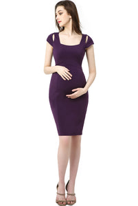 Kimi + Kai Maternity "Julie" Cold Shoulder Body-Con Dress