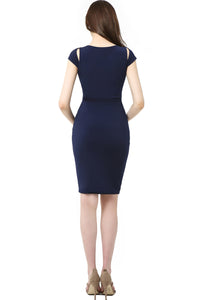 Kimi + Kai Maternity "Julie" Cold Shoulder Body-Con Dress