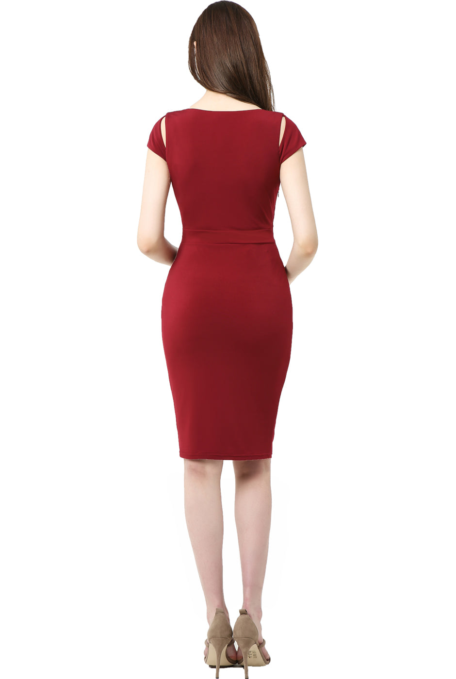 Kimi + Kai Maternity "Julie" Cold Shoulder Body-Con Dress