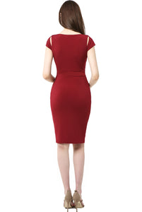 Kimi + Kai Maternity "Julie" Cold Shoulder Body-Con Dress