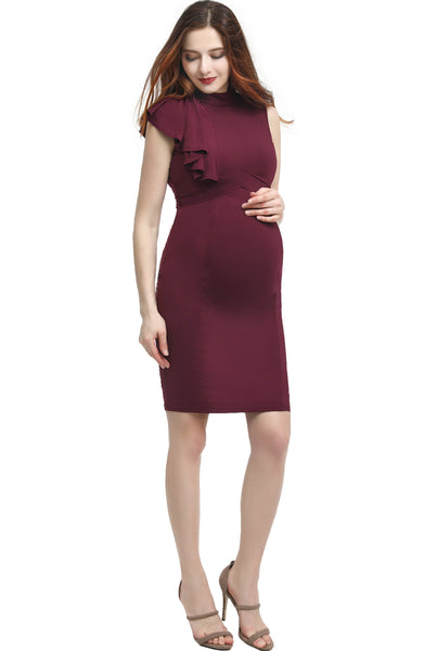 Kimi + Kai Maternity "Josephine" Ruffle Sheath Dress