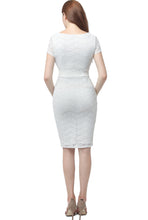 Load image into Gallery viewer, Kimi + Kai Maternity &quot;Lyanna&quot; Lace Trim Midi Dress