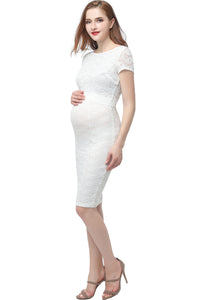 Kimi + Kai Maternity "Lyanna" Lace Body-Con Bridal Dress