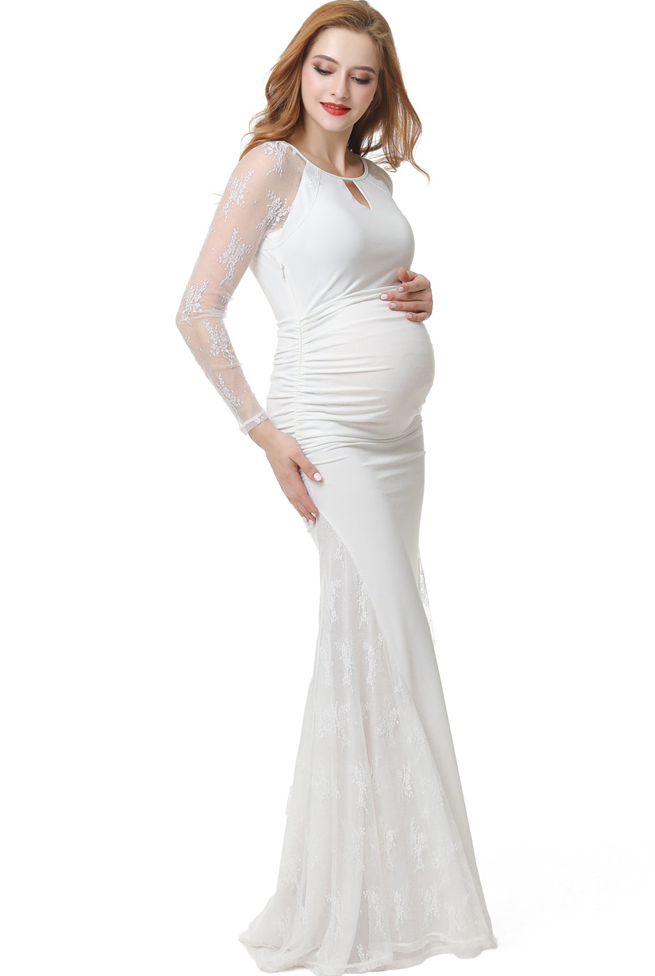 Kimi + Kai Maternity "Mae" Mermaid Maxi Dress