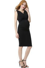 Load image into Gallery viewer, Kimi + Kai Maternity &quot;Talula&quot; Scalloped V-Neck Body-Con Dress