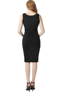 Kimi + Kai Maternity "Talula" Scalloped V-Neck Body-Con Dress