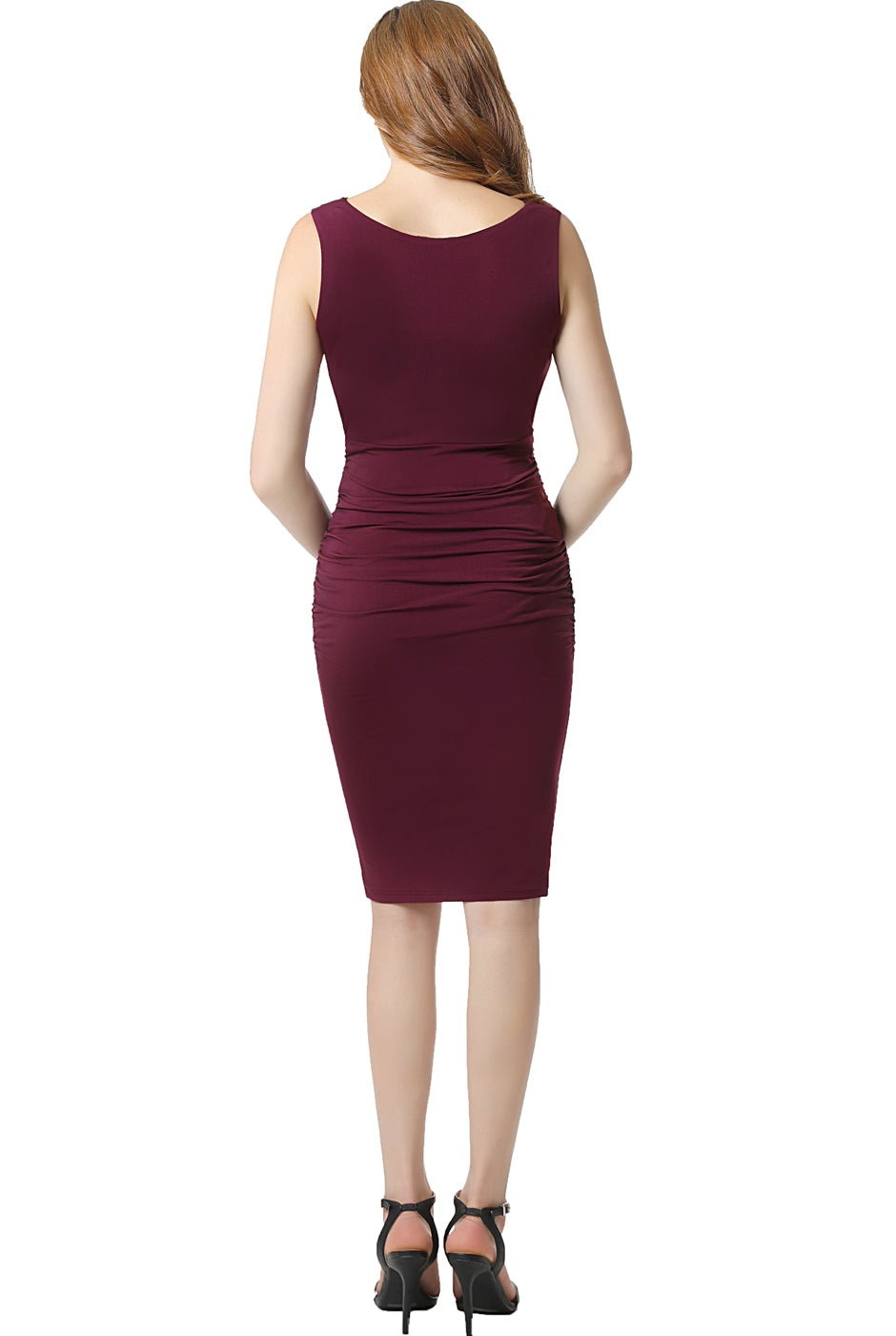 Kimi + Kai Maternity "Talula" Scalloped V-Neck Body-Con Dress