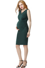 Load image into Gallery viewer, Kimi + Kai Maternity &quot;Talula&quot; Scalloped V-Neck Body-Con Dress